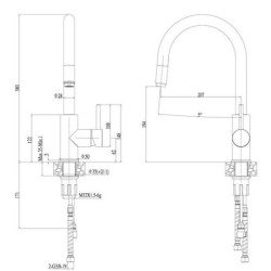 Dřezová baterie Alveus Delos s vytahovací sprškou beton 1129019