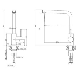 Dřezová baterie Alveus Selma s otočným raménkem černá 1129043