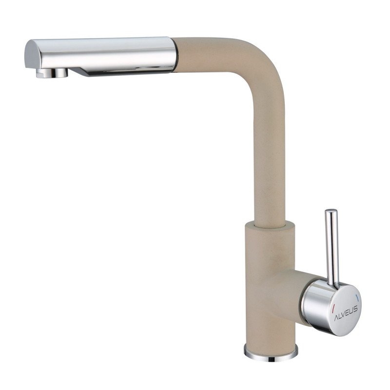 Dřezová baterie Alveus SIROS s vytahovací sprškou béžová 1129045