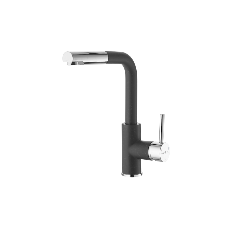 Dřezová baterie Alveus SIROS s vytahovací sprškou černá 1129048