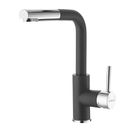 Dřezová baterie Alveus SIROS s vytahovací sprškou černá 1129048
