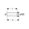 Prodloužení Geberit připojovací soupravy s manžetou: d 45mm, L 18.5cm 152.434.16.1