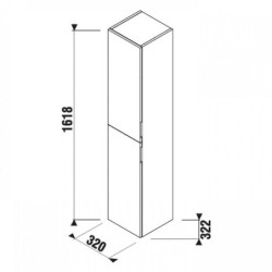 Koupelnová skříňka vysoká Jika Cubito 32x32,2x161,8 cm bílá H43J4222305001