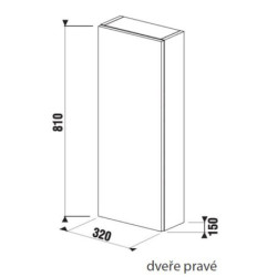 Koupelnová skříňka nízká Jika Cubito 32x15x81 cm dub H43J4241205191