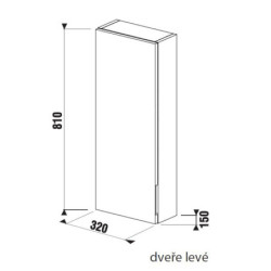Koupelnová skříňka nízká Jika Cubito 32x15x81 cm bílá H43J4241105001