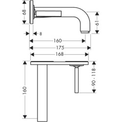 Umyvadlová baterie Hansgrohe Axor Citterio bez podomítkového tělesa chrom 39112000