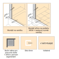 Boční zástěna ke sprchovým dveřím 90 cm Hüppe Aura elegance 401607.092.322