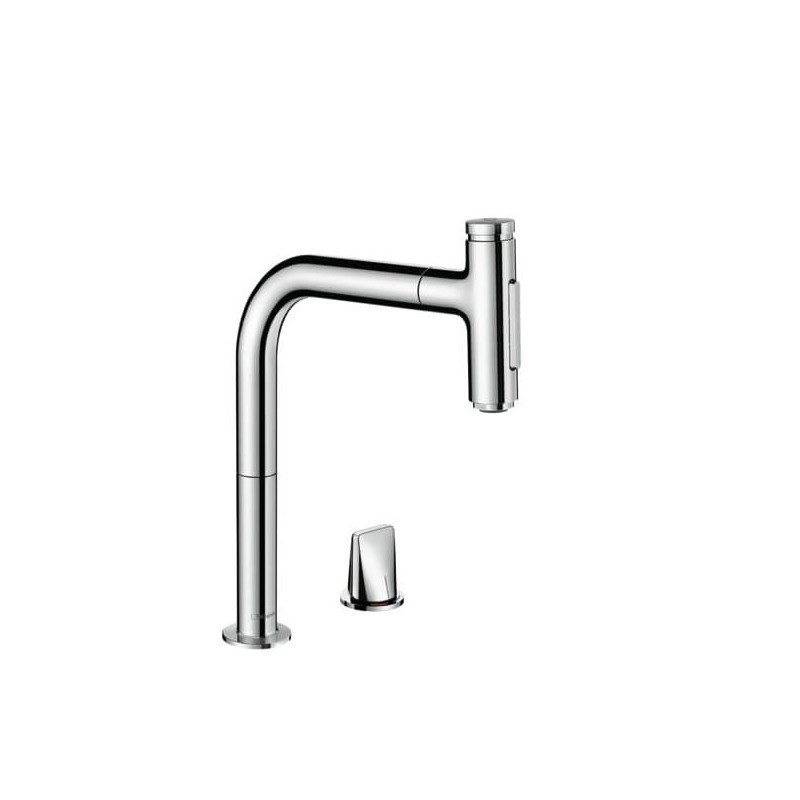 Dřezová baterie Hansgrohe Metris Select M71 s vytahovací sprškou chrom 73818000