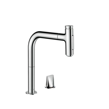 Dřezová baterie Hansgrohe Metris Select M71 s vytahovací sprškou chrom 73818000