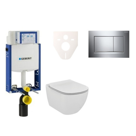 Cenově zvýhodněný závěsný WC set Geberit k zazdění + WC Ideal Standard Tesi 110.302.00.5NE6
