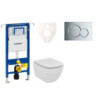 Cenově zvýhodněný závěsný WC set Geberit do lehkých stěn / předstěnová montáž+ WC Ideal Standard Tesi 111.355.00.5NF2