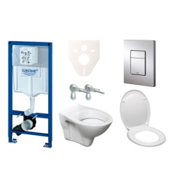 Cenově zvýhodněný závěsný WC set GROHE do lehkých stěn / předstěnová montáž+ WC S-Line S-line Pro 38528SET-KD