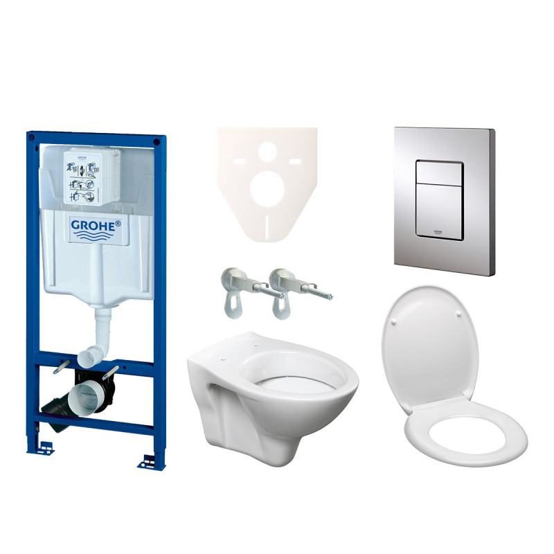 Cenově zvýhodněný závěsný WC set GROHE do lehkých stěn / předstěnová montáž+ WC S-Line S-line Pro 38528SET-KD