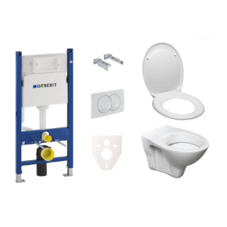 Závěsný set WC S-line + modul Geberit Duofix s tlačítkem Delta 20 bílé SIKOGES5D0