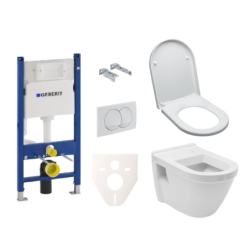 Závěsný set WC VitrA Integra vč. sedátka + modul Geberit Duofix s tlačítkem Delta 20 bílé SIKOGES5V0