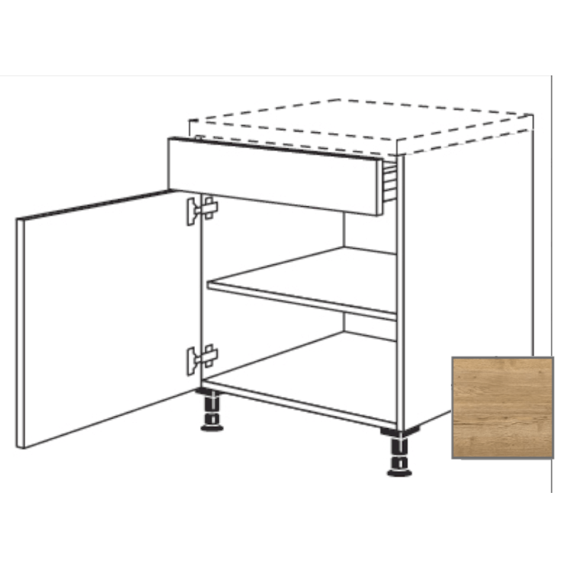 Kuchyňská skříňka spodní Naturel Sente24 s dvířky 60 cm dub sierra 405.US60.L