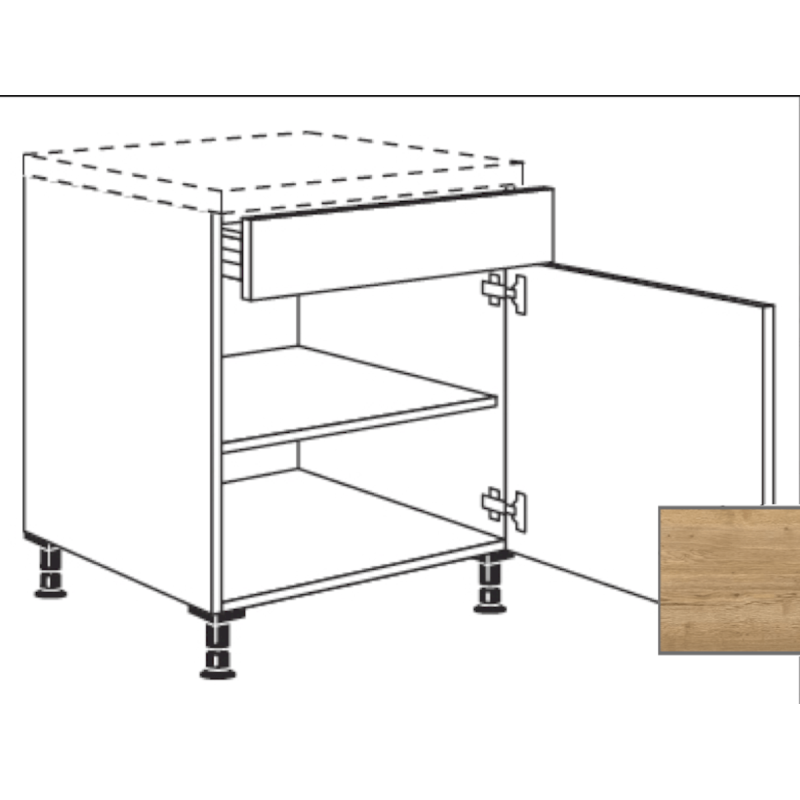 Kuchyňská skříňka spodní Naturel Sente24 s dvířky 60 cm dub sierra 405.US60.R