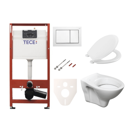 Cenově zvýhodněný závěsný WC set TECE do lehkých stěn / předstěnová montáž+ WC S-Line S-line Pro SIKOTSR0
