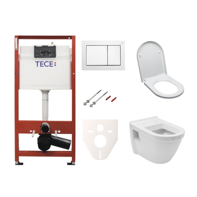 Cenově zvýhodněný závěsný WC set TECE do lehkých stěn / předstěnová montáž+ WC Vitra Integra vč. sedátka SIKOTSV0