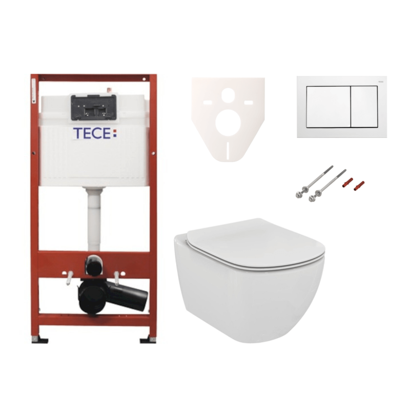 Cenově zvýhodněný závěsný WC set TECE do lehkých stěn / předstěnová montáž+ WC Ideal Standard Tesi SIKOTSE0