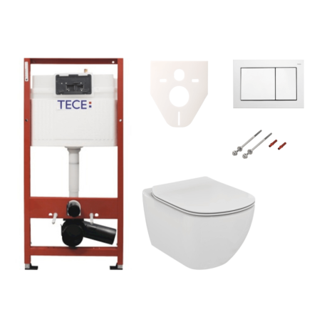 Cenově zvýhodněný závěsný WC set TECE do lehkých stěn / předstěnová montáž+ WC Ideal Standard Tesi SIKOTSF0