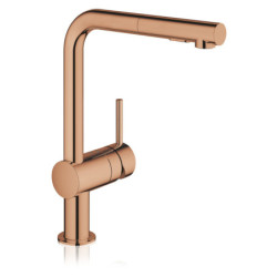 Dřezová baterie GROHE Minta s vytahovací sprškou, 2 proudy Warm Sunset 30274DA0