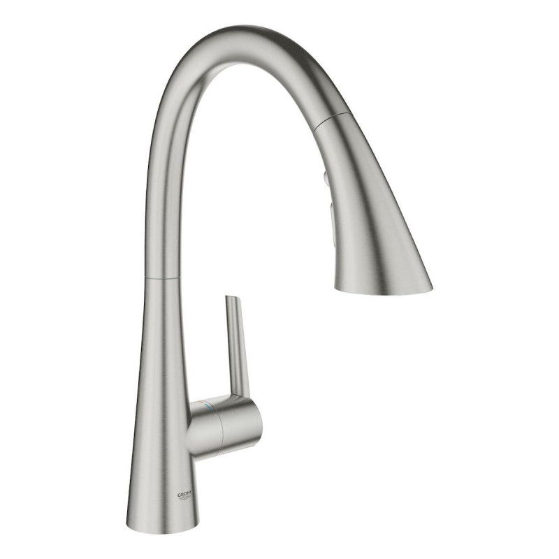 Dřezová baterie GROHE Zedra s vytahovací sprškou, 3 proudy supersteel 32294DC2