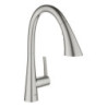 Dřezová baterie GROHE Zedra s vytahovací sprškou, 3 proudy supersteel 32294DC2