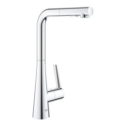 Dřezová baterie GROHE Zedra s vytahovací sprškou, 2 proudy chrom 32553002