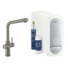 Dřezová baterie GROHE Blue Home s filtrem kartáčovaný Hard Graphite 31454AL1
