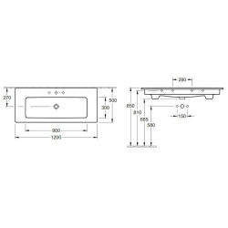 Umyvadlo Villeroy & Boch Venticello 120x50 cm 4104CLR1