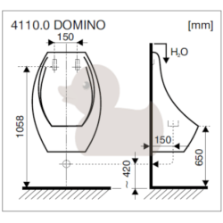Pisoár se senzorem Jika Domino spodní odpad H8411010004881