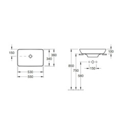 Umyvadlo Villeroy & Boch 55x36 cm 41135501