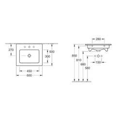 Umyvadlo Villeroy & Boch Venticello 60x50 cm 41246001