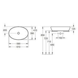 Umyvadlo na desku Villeroy & Boch 61x41 cm 41986101