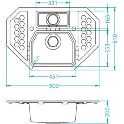 Dřez Alveus Sensual 60 chocolate 4306003