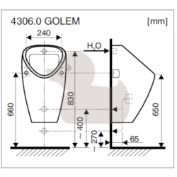 Pisoár závěsný Jika Golem zadní odpad H8430600000001