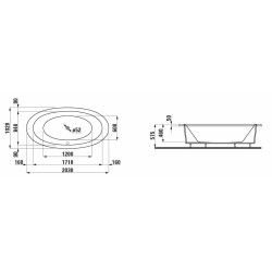 Asymetrická vana Laufen Alessi One 204x102 cm akrylát H2439700000001
