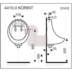 Pisoár závěsný Jika Korint spodní odpad H8441000004401