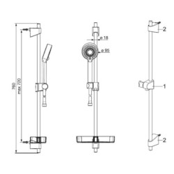 Sprchový set Hansa Basicjet s mýdlenkou chrom 44780133
