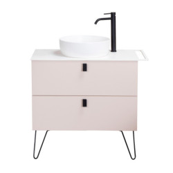 Koupelnová skříňka pod umyvadlo s držákem ručníku Naturel Art Deco 88x55x45 cm Rose Beige ARTDECO80RBBU