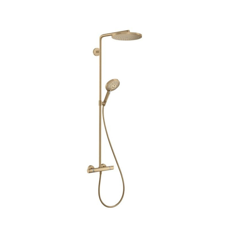 Sprchový systém Hansgrohe Raindance Select S na stěnu s termostatickou baterií kartáčovaný bronz 27633140