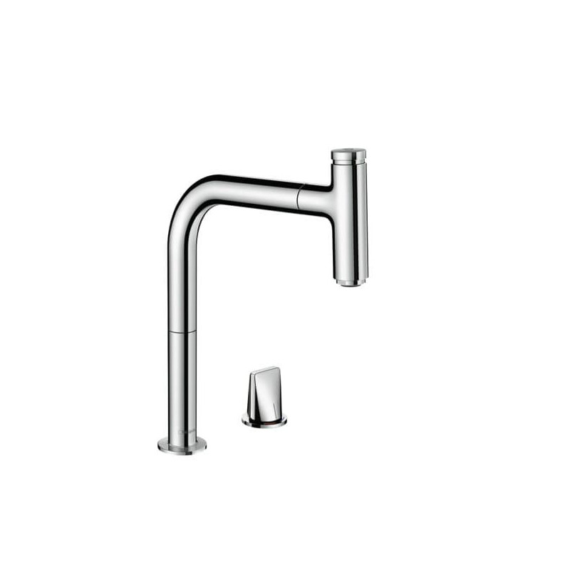 Dřezová baterie Hansgrohe Metris Select M72 s vytahovací sprškou chrom 73804000