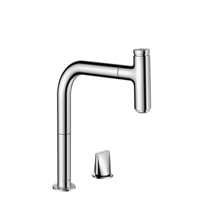 Dřezová baterie Hansgrohe Metris Select M72 s vytahovací sprškou chrom 73804000