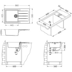 Dřez Alveus CADIT 40 / 91 černá 1132031