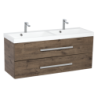 Koupelnová skříňka s dvojumyvadlem SAT Cube Way 120x40 cm dub wellington CUBE2120ZDW