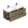 Koupelnová skříňka s dvojumyvadlem SAT Cube Way 120x40 cm dub wellington CUBE2120ZDW
