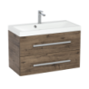 Koupelnová skříňka s umyvadlem SAT Cube Way 80x40 cm dub wellington CUBE280ZDW