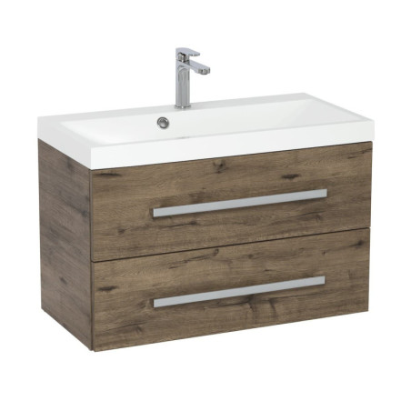 Koupelnová skříňka s umyvadlem SAT Cube Way 80x40 cm dub wellington CUBE280ZDW