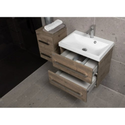 Koupelnová skříňka s umyvadlem SAT Cube Way 60x40 cm dub wellington CUBE260ZDW